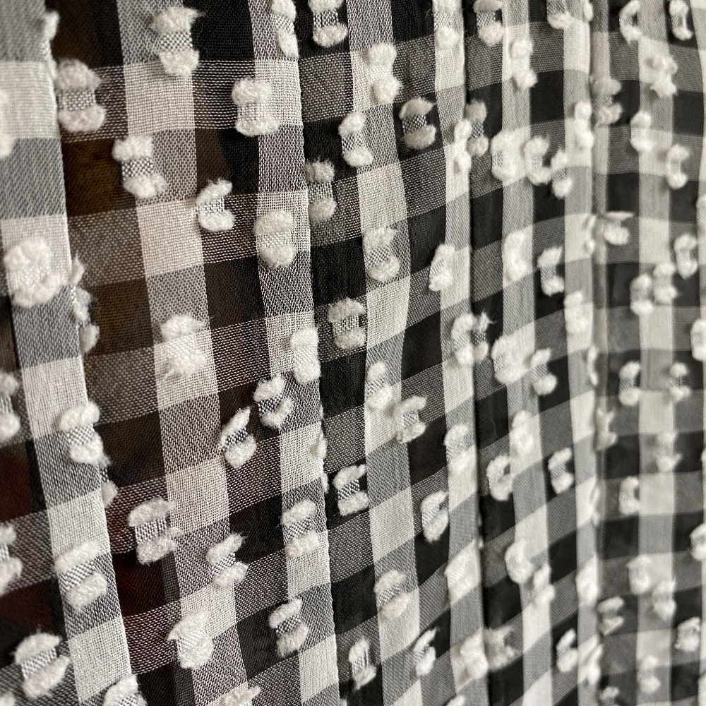 Anthropologie Maeve Gingham Black & White Checked Button up Top NWT - Picture 7 of 11